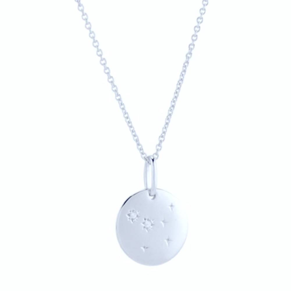 Mejuri Cancer Necklace Sterling Silver, White Sapphire